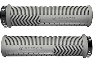 Peaty's Monarch Grips - Mushroom or Knurl/Thick or Thin - Trail Comfort, Durable, Ergonomic Finger Bars, Support Thumb Pad, All Day, All Terrain, Lock on grip MTB Enduro Downhill Ebike Mountain Bike