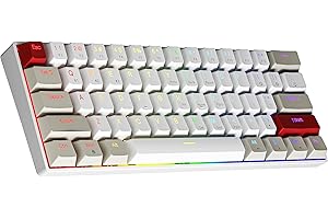 NEWMEN GM610 Wireless Mechanical Keyboard,60% USB C Wired/Bluetooth/2.4Ghz RGB Backlit Compact Hot Swappable Keyboard,White Anti-Ghosting PC Mac Windows Android Gaming Keyboards(Red Switches)
