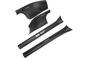 MangWany Door Sill Panels Carbon Cover Set for Tesla Model Y 2021 2022 2023 Anti-Scratch Non-Slip Door Step Trim Front Rear