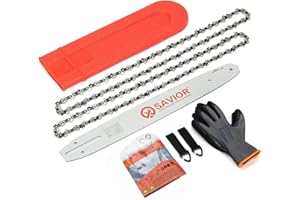 SAVIOR 2-pack Sägeketten mit 35 cm Kettensägen Schwert & Schwertschutz, Ersatzkette 3/8"LP 1,1 mm 52 TG, Kompatibel mit Makita DUC353 UC3510A UC3520A UC3541A, Bosch und mehr
