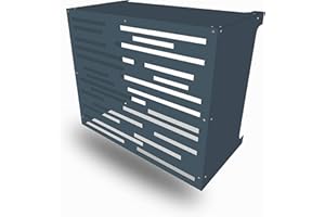 CLIM-BOX Cache pour climatiseur extérieur Anthracite Résistant Climatisation Coffre Climatiseur Mural Aluminium Composite (Motif Traits, Grand Anthracite)