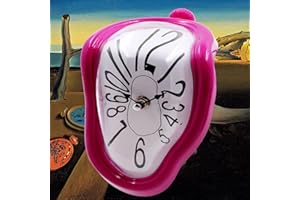 FAREVER Melting Clock, Salvador Dali Watch Melted Clock for Decorative Home Office Shelf Desk Table Funny Creative Gift, Arbic Purple
