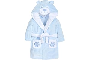Metzuyan Baby Boys & Girls Teddy Bear Novelty Hooded Dressing Gown with Pockets and Ears