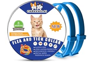 CHUNZHILAI 2 Pcs Flea and Tick Collar for Cats, Flea Cats Collar, Flea Treatment Cats, Cat Flea and Tick Collar, Natural Anti Tick Collar for Kitten Medium Large Cats (Blue)