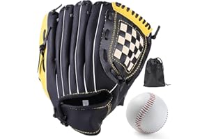 LeapBeast Guante de Béisbol, Jarra Softball Guantes Mano Izquierda Suave PU con 1 Pelota Suave para Niño/Adolescente/Adulto Profesional de Béisbol