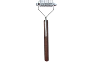 Mars Coat King Blunt Dematting Undercoat Grooming Rake Stripper Tool for Dogs and Cats, Stainless Steel with Wooden Handle, Made in Germany, 20-Blade