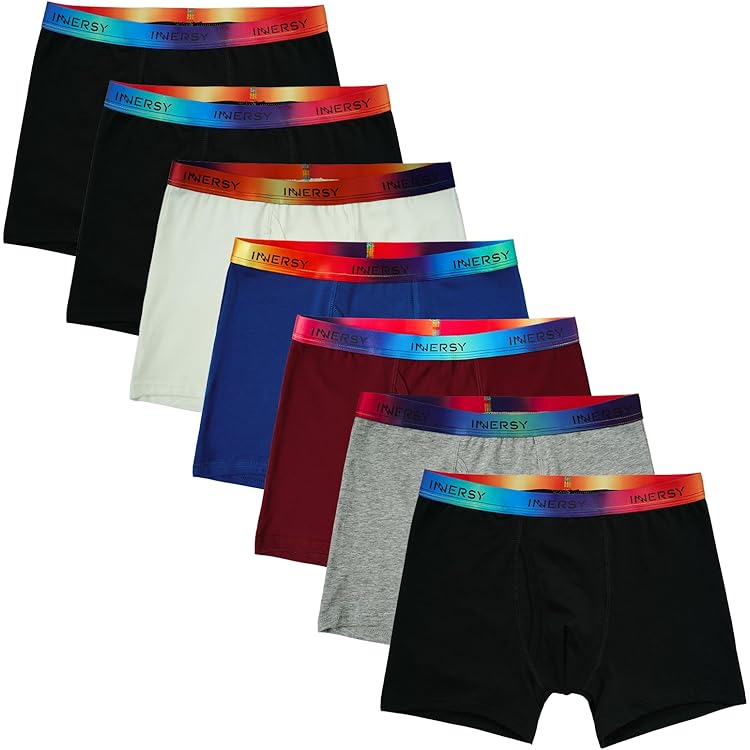 INNERSY Boxershorts voor jongens, katoen, met gulp, zacht, retro shorts, ondergoed, verpakking van 5 stuks, 5 Zwart, 146-158