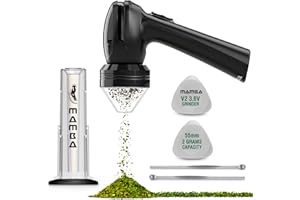 MAMBA GRINDERS Mamba Grinder All Black 2Gr. Macina erbe elettrico, ricaricabile tramite USB. Macinino in lega di alluminio, incluso set di accessori per spezie, erbe aromatiche, spezie, erbe aromatiche