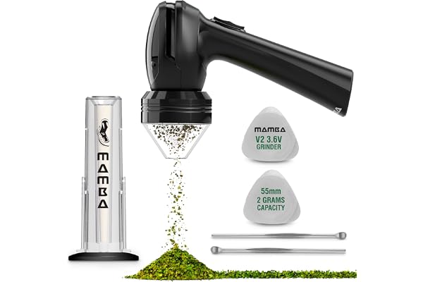 Mamba Grinder Électrique 2g – Moulin à Herbes Électrique Rechargeable USB-C, Broyeur en Aluminium Arc-en-Ciel, Mini Hachoir