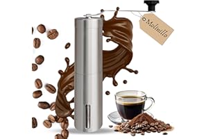 GALVXN. Molino de café manual externo y ajustable, con molino cónico de cerámica de alta precisión y diseño moderno, molinillo, adecuado para Aeropress, Pour Over y cafeteras Moka.