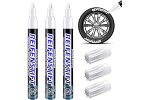 Hsypti 3 Stück Reifenstift Weiß Auto Reifen Stift Hohe Kapazität Reifenstift Wasserfest Auto Reifenmarker Reifen Lackstifte für Auto Motorrad Reifen