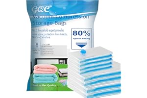 GQC Vakuumbeutel 100% dicht und extra robust - Vakuum Aufbewahrungsbeutel für Kleidung, Bettwäsche Kissen Bettdecken Textilien und vieles mehr (2pcs(100 * 70) cm 2pcs (80 * 60) cm4Pcs(70 * 50))