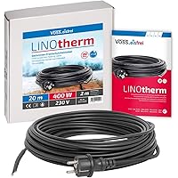 VOSS.eisfrei Heizkabel Linotherm 20 Meter lang, besonders hohe Heizleistung, Frostschutz für Dachrinnen und…