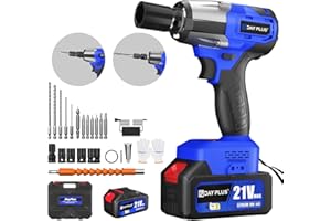 7Sevenjokers Avvitatore a Impulsi Brushless 450N.m, Avvitatore a impulsi a batteria da 1/2 pollice con batteria da 3000mAh, coppia elevata, 3400RPM, avvitatore a impulsi 3 in 1 con luci LED