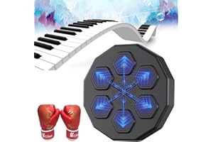 MPARED 40cm/15.7in Boxing Machine Wall Mounted, Smart Music Boxing Equipment Punching Pads With LED Light, Electronic Boxing Target With Bluetooth Music (Size : Boxing Machine+Adult Gloves)