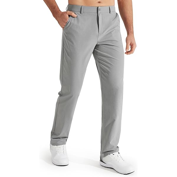 WILLIT Golfbroeken voor heren, stretchbroeken, joggingbroek, sneldrogend, werk, kantoorbroeken, casual broeken met 4 zakken 30/32/34, donkergrijs, 36W / 30L