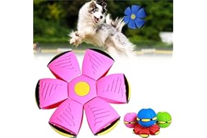 LUNNUN 2023 New Pet Toy Flying Saucer Ball, Flying Saucer Ball Dog Toy, Pet Flying Saucer Ball, Flying Saucer Ball for Chiens Chats (Color : Pink, Size : 6 Lights)