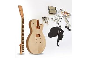 BATKING DIY Electric Guitar Kit Build Your Own Unfinished Project LP Guitars Package with Accessories