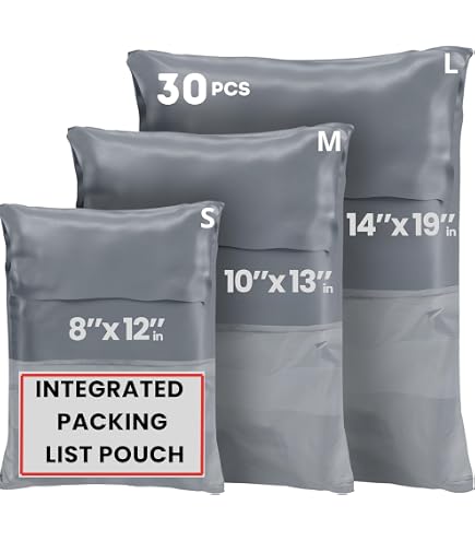 Pack 80 Enveloppes Plastique Expedition Avec Pochette Intégrée - 4 Tailles Pour Colis Vinted, Emballage Résistant Et Auto-Adhésif Blanc