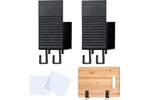 xyuayamz Estante Colgante Para Tabla de Cortar, Soporte de Tablas de Cortar, Estante de Tapa del Pote, Estante Organizador Cocina para Sostener Sartenes Tapas Tablas de Cortar, Metal, Gris