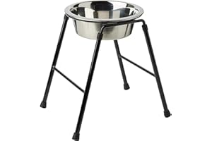 Classic Pet Products Single Feeder High Stand with 1600 ml Stainless Steel Dish, 300 mm Tall | Raised Dog Bowl for Medium & Large Breeds | Durable Metal Frame | Easy Clean Removable Bowl