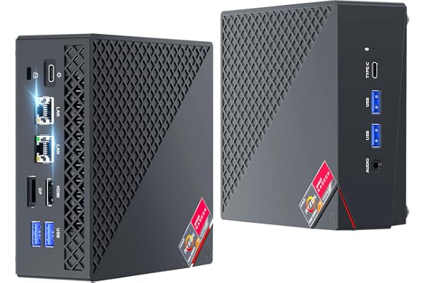 NiPoGi AM06 Pro Mini PC 32 Go DDR4 RAM, АMD Ryzen 7 7730U(8C/16T, jusqu'à 4,50 GHz), 512 Go M.2 SSD Mini Ordinateur de Bureau WiFi 6, Double LAN, HDMI, DP, Type-C, Triple écran 4K pour école/Bureau.