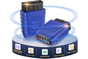 iKiKin OBD2 Diagnosegerät OBD2 Bluetooth 5.0 Adapter Auto Reader OBD-II Diagnosewerkzeug, volles System Diagnosewerkzeug Rauch Inspektion und Reparatur Führer Leistungsprüfung (1 PCS Blau)