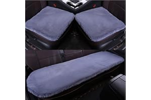 GLITZFAS Universal Auto Sitzbezug Autositzauflage Sitzkissen Lammfell Sitzauflage Stuhlauflage Schaffell Kissen fürs Auto Rollstuhlauflage schön (Grau,3PCS)