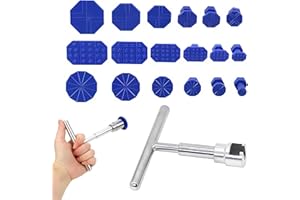 DACATOOW 19Pcs Professional Car Dent Puller Kit - Heavy Duty T-Bar Dent Removal Tool with 18 Pull Tabs | Paintless Repair Kit for Hail Damage, Door Dings & Body Imperfections