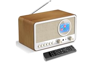 Wholede DAB+/FM Radio mit Bluetooth, Digital Radio Küchenradio DAB Plus Radio mit Fernbedienung Küchenradio Radiowecker mit Sleeptimer Alarm Snooze - USB/Aux-In, Schwarz (Weiß)