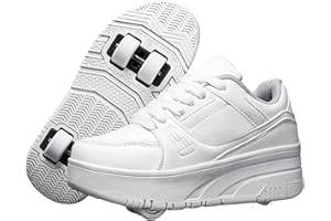 Surwin Mode Simple Roller Adolescents/Enfant, Chaussures Enfant avec roulettes, Chaussures à roulettes Retractable Détachable, Chaussure Roller Fille/Garçon, Basket Roller 29-40 EU