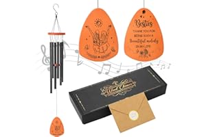 Meng Jiaran Best Friend Birthday Gifts, Wooden Wind Chimes for Garden Special Friend Gifts for Women, 25.98" Outdoor Wind Chimes with Pendant Presents Unique Friendship Gifts for Besties, BFF
