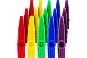 SKYLETY 15 Stück Kunststoff Kazoos Musik Instrumente mit Kazoo Flöte Membranen für Mitgebsel, Preis und Gastgeschenke, 5 Farben