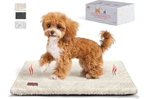 MORA PETS Self Heating Cat Bed Heated Puppy Crate Bed Mat Cat Blanket Self Warming Pet Pad Mat Thermal Kitten Pad with Removable Cover Non-Slip Washable 74 x 47cm