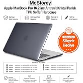 McStorey MacBook Pro 16.2 İn&ccedil; Kılıf A2485 A2780 A2991 A3403 A3186 A3428 A3429 Uyumlu Kristal Parlak Şeffaf Sert Kapak İnce Ha