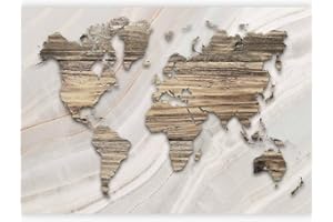 murando Mappa del mondo Fotomurali adesivi 196x140 cm Fotomurali Adesivi Murali Rivestimento Parete Moderna per Pareti Adesiva Muro Decorativo Fotomurale Soggiorno legno k-C-0070-a-a