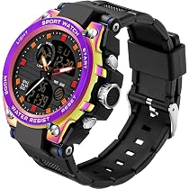 findtime Grande orologio da polso, orologio sportivo militare, per attività all'aperto, analogico, a doppio tempo, con calendario a LED e cronometro, formato 12/24 ore, per uomini e ragazzi