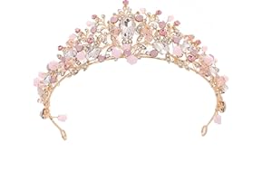 HPMAISON Girls Crystal Tiara Princess Costume Crown Headband Bridal Wedding Hair Accessories Birthday Communion Halloween Christmas Cake Topper Dress Up Cosplay Gift