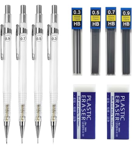 1000pcs Mechanical Pencil Lead 0.5 0.7 0.9mm 2B 60mm Art Drawing