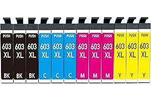 akaca 603XL Cartouches d'encre Compatibles avec Epson 603 603XL (3X Noir, 3X Cyan, 3X Magenta, 3X Jaune), pour Expression Home XP-2100 XP-3100 XP-4100 XP-4150, Workforce WF-2830 WF-2835 WF-2840