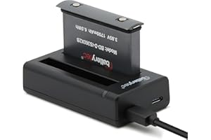 Batterytec Batteria di ricambio per fotocamera Insta360 ONE X2, batteria e kit caricabatterie doppio USB (TYPE C Micro USB) compatibile con fotocamera Insta360 ONE X2.