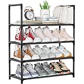 SOLVIEW Zapatero de 4 Niveles, Estantería de Zapatos, Estantería de Metal para 12 Pares de Zapatos,Zapatero Estrecho para Ent