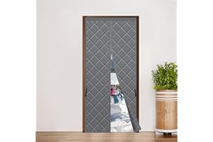 Cortina térmica magnética Sekey para puertas, protección contra el frío y el calor, impermeable, resistente al viento y de bajo consumo, 90 x 210 cm, Gris