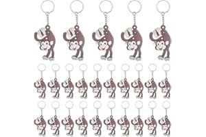 MEIYIFAN 30 sztuk breloków z małpami dla dzieci, mini brelok, kreskówkowy brelok ze słodkimi zwierzętami, prezenty imprezowe dla dzieci, na przyjęcie urodzinowe, wypełniacze, pudełko z nagrodami do