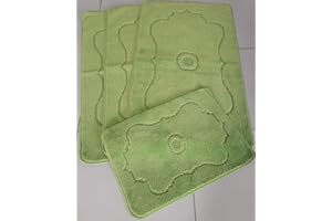 emmahome ROMANY GYPSY WASHABLE 4PCS MATS/RUGS SET, CARAVAN/MOBILE HOME TOURER SIZES, 67X120CM Hilal (Green)