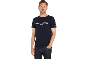 Tommy Hilfiger Herren T-Shirt Kurzarm Tommy Logo Rundhalsausschnitt