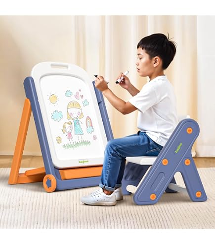 Casdon Wooden Easel For Kids – Double-Sided Blackboard & Whiteboard, Ages 3+, With Accessories