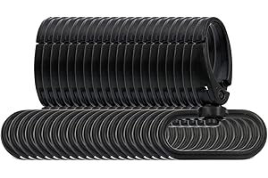 BIKICOCO 1-1/4'' Swivel Trigger Lever Push Gate Snap Hook Lobster Claw Clasp Spring Loaded Clip, Oval Ring Ended, Black - Pack of 20