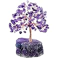 Vegena Amethyst Crystal Tree, Quartz Crystal Tree with Gemstones Base, Natural Healing Crystal Feng Shui Gemstone Money Tree, Amethyst Ornaments for Home Decor Wealth Good Luck(12cm H)