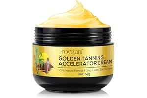 FROVETANI Gold Brown Accélérateur de Bronzage 50g, Protection Solaire Naturelle pour un Bronzage, Crème Bronzante pour Banc Solaire, Teint Hâlé - Toutes Peaux